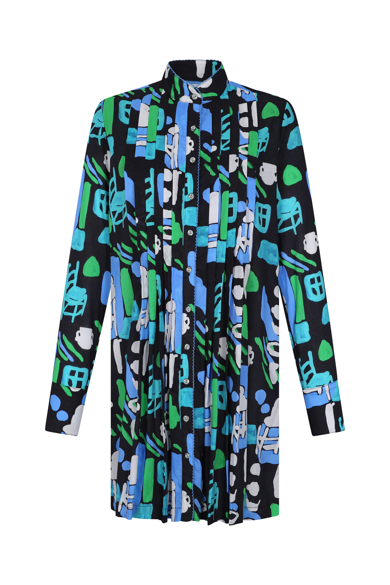 Cenote Dress in Arcilla Azul Print