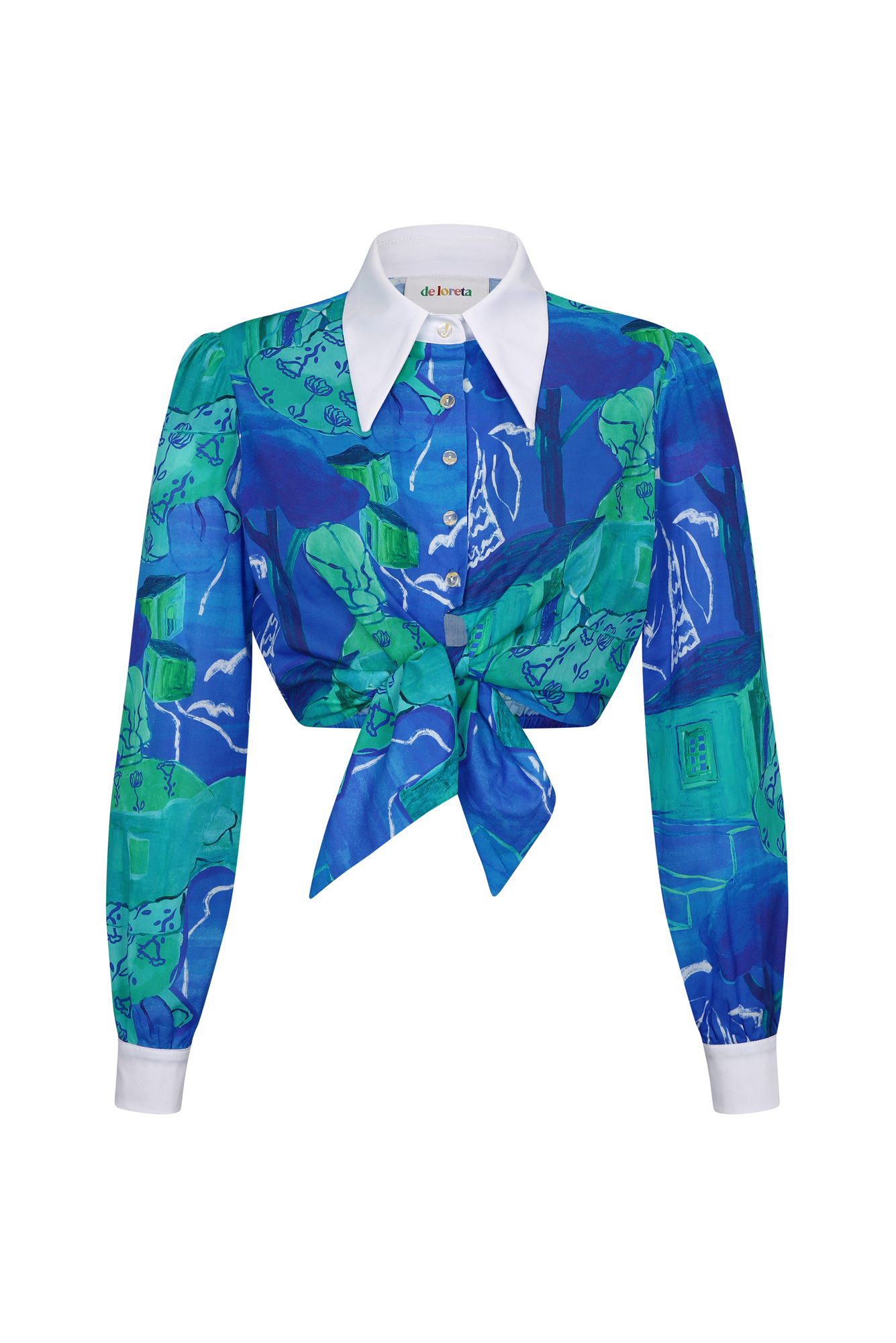 Clara Blouse in Siembra Azul Print