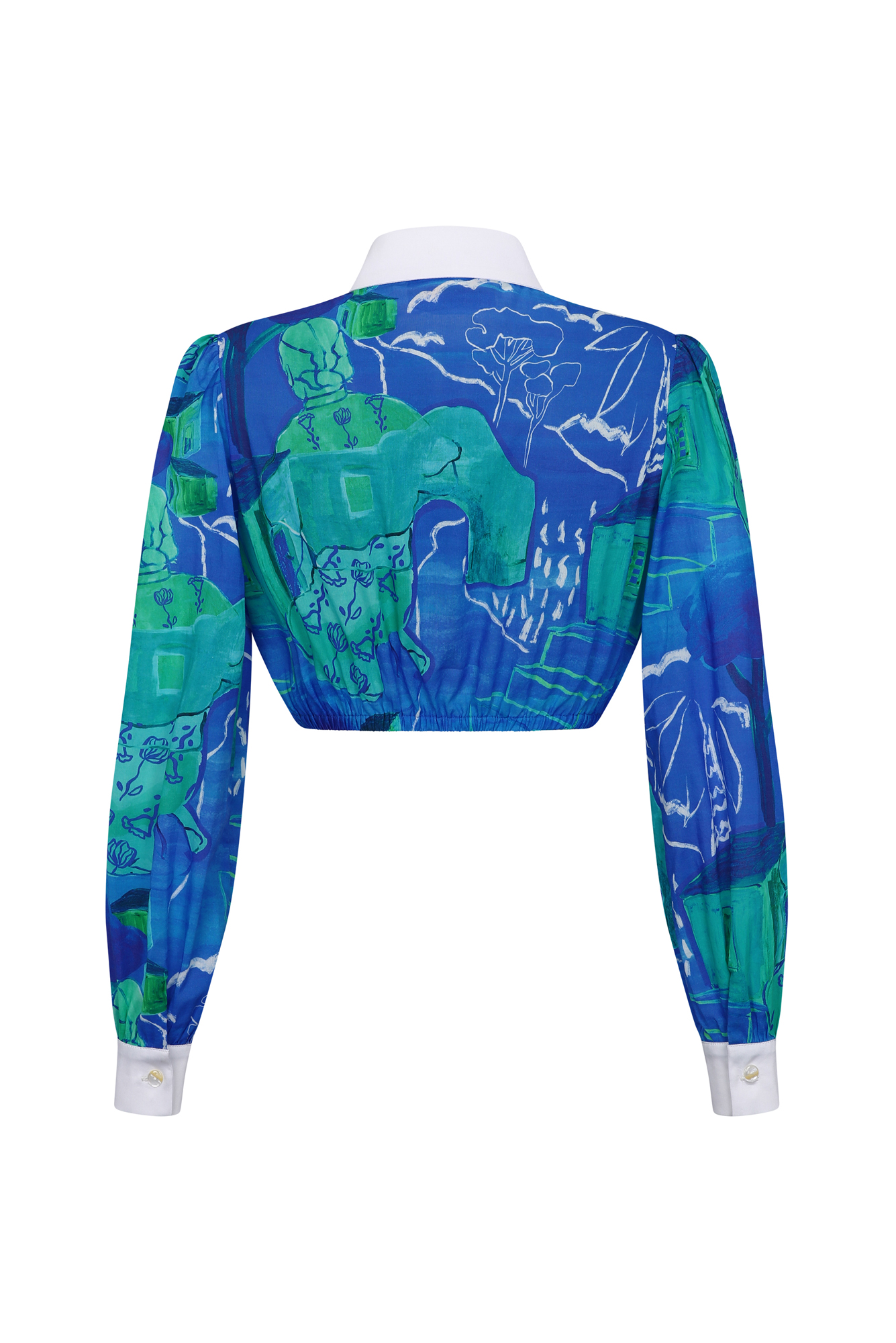 Clara Blouse in Siembra Azul Print