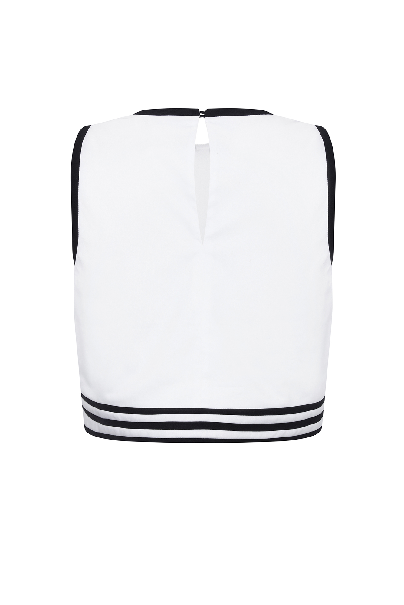 Ponche Top in White / Navy