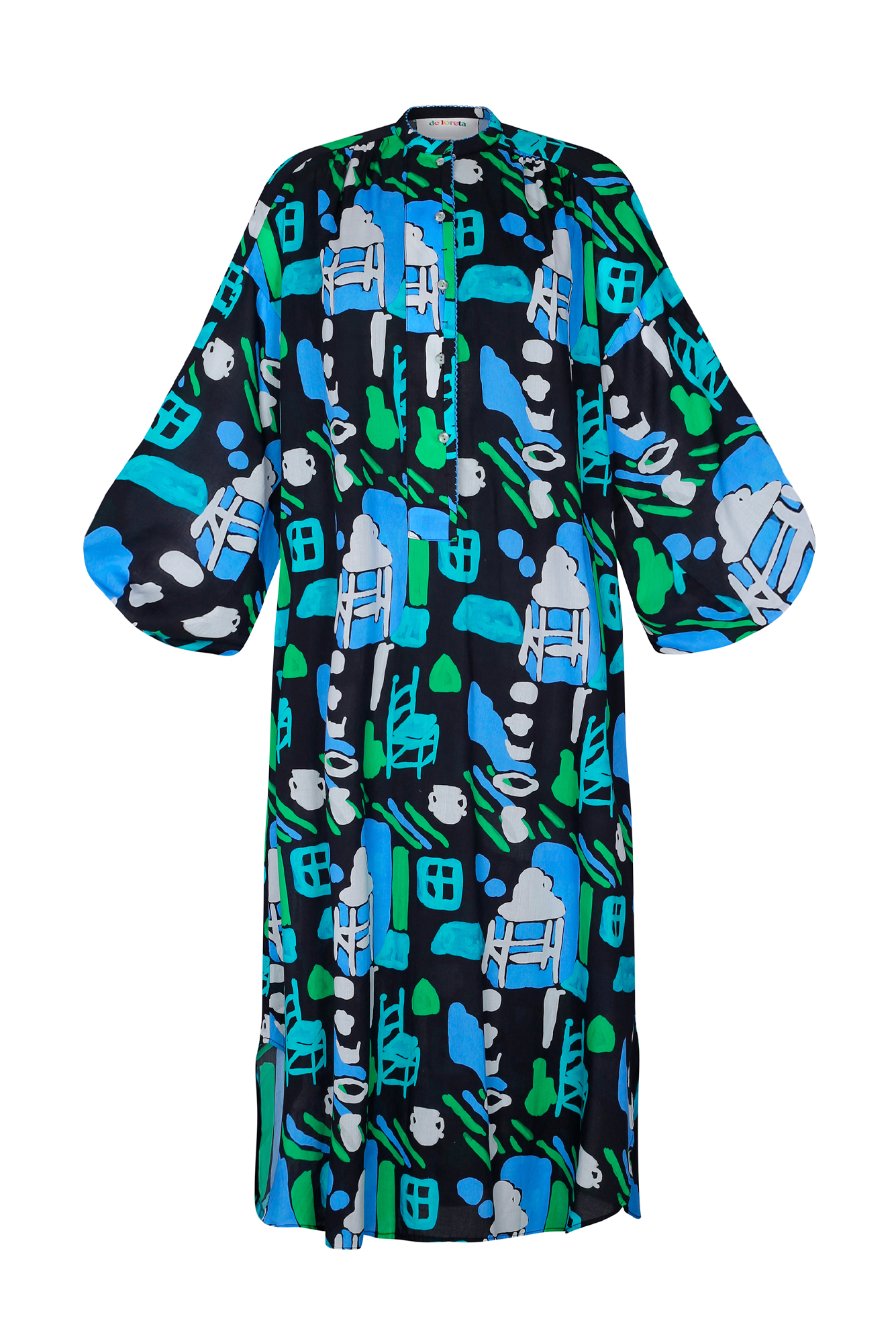 Josefa Dress in Arcilla Azul Print