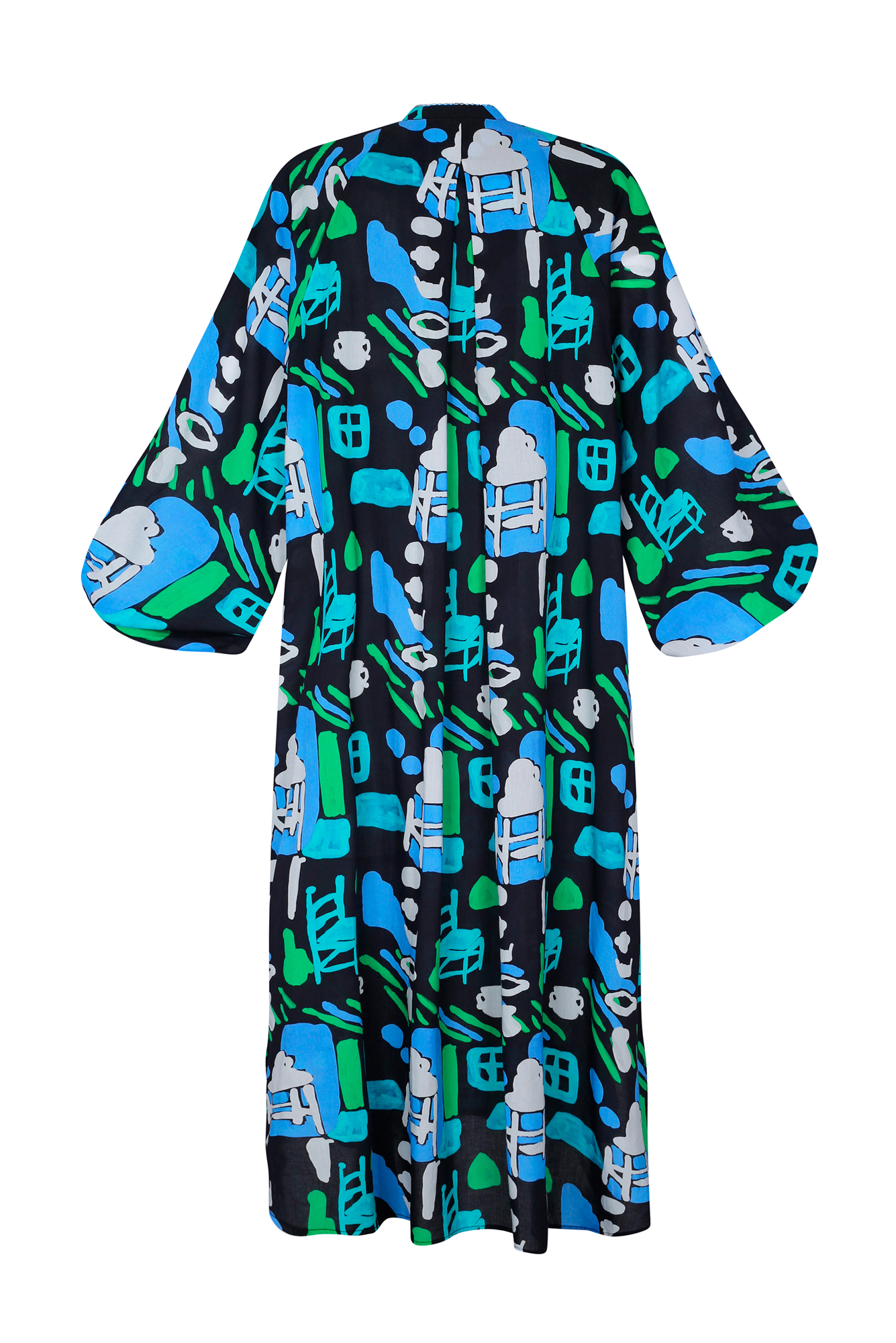 Josefa Dress in Arcilla Azul Print