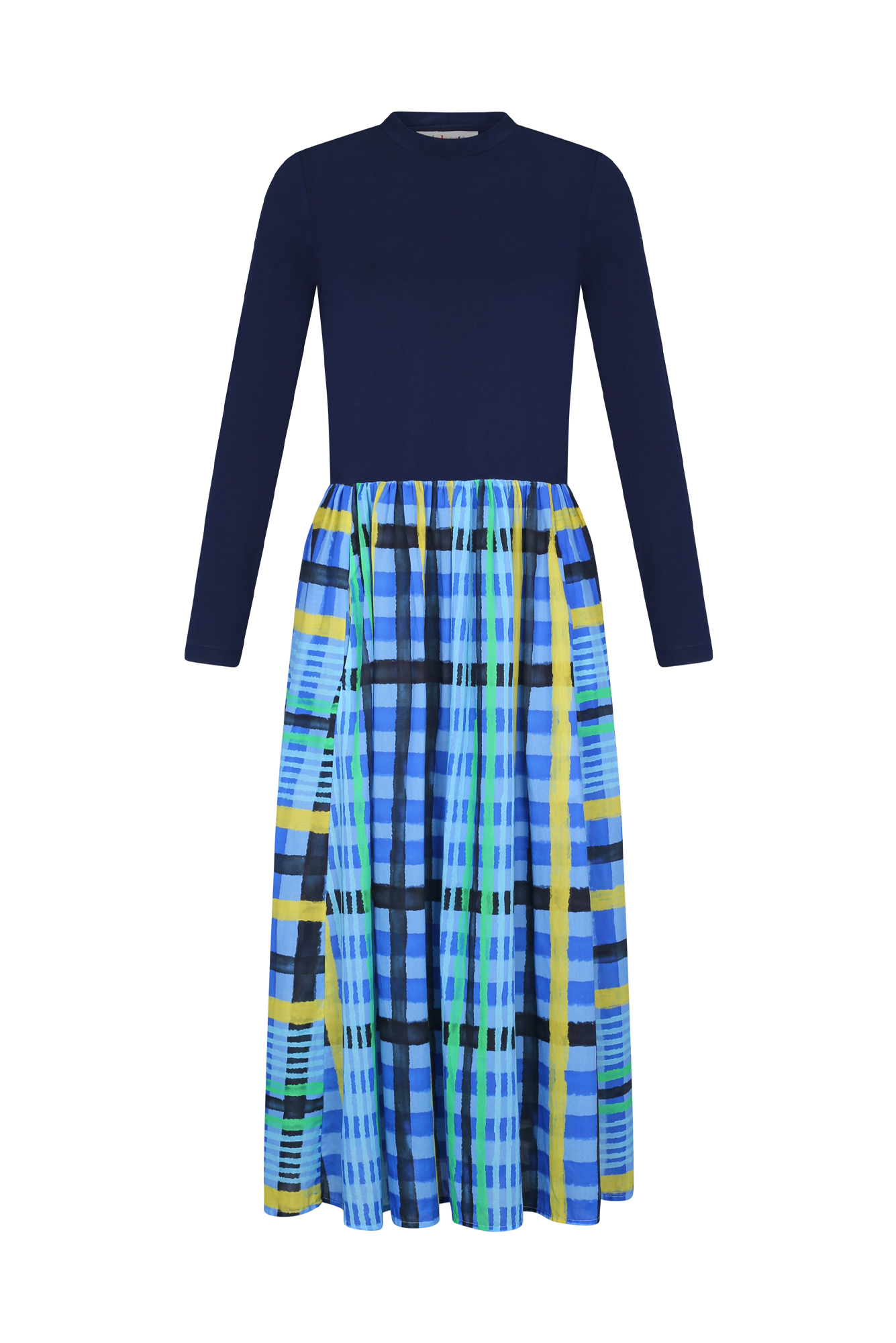 Leona Dress in Navy / Tartan Charra Azul