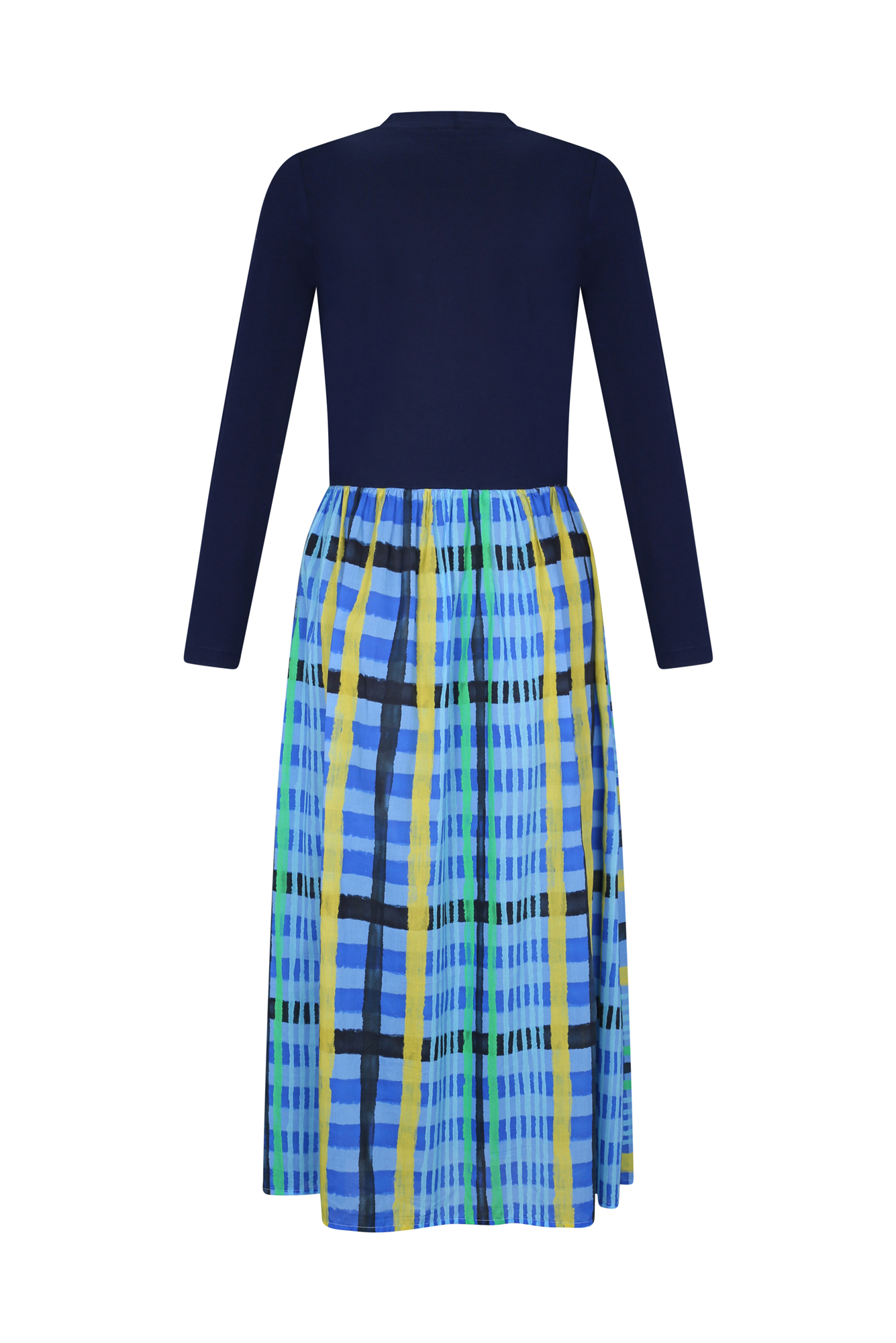 Leona Dress in Navy / Tartan Charra Azul