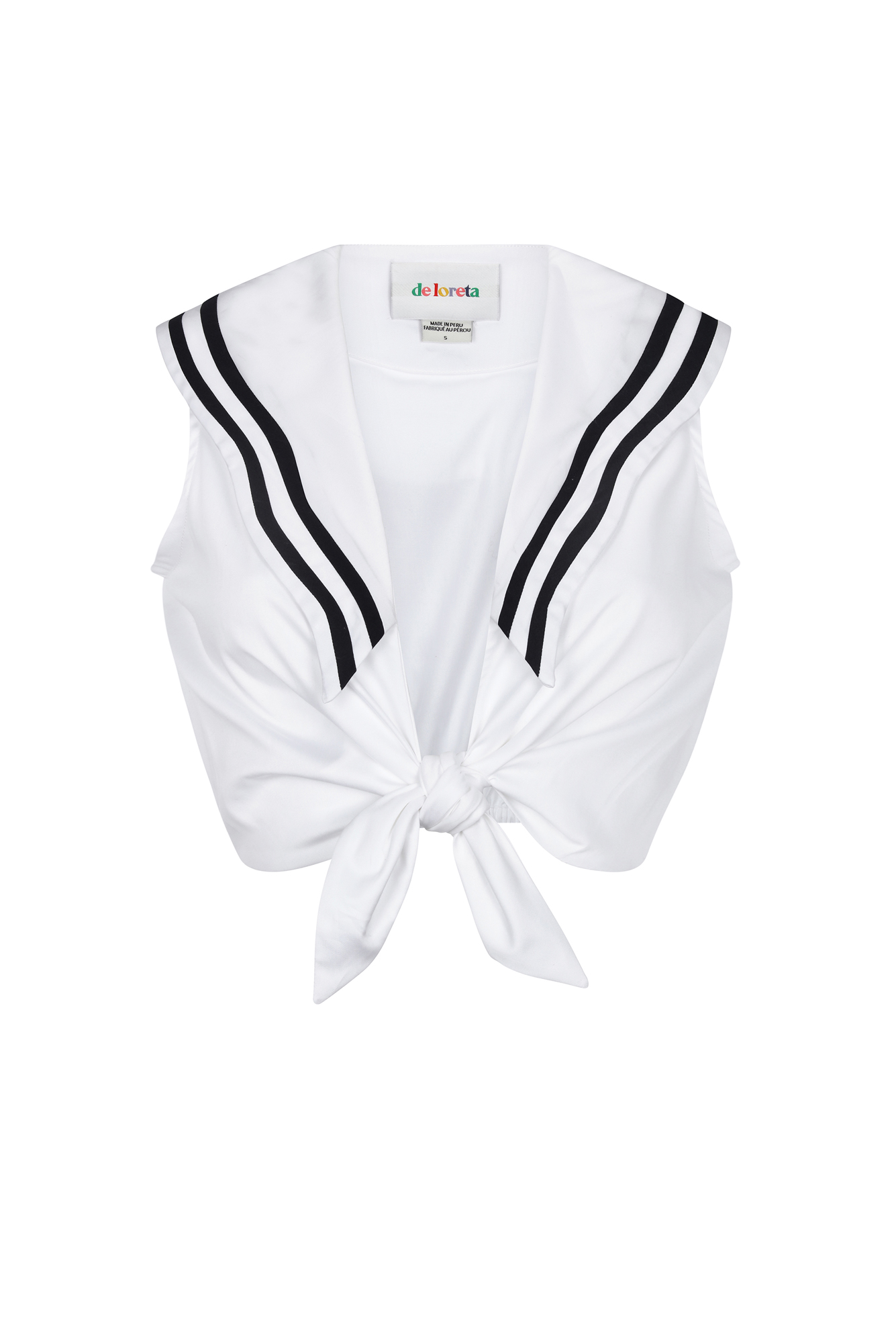 Mango Top in White / Navy
