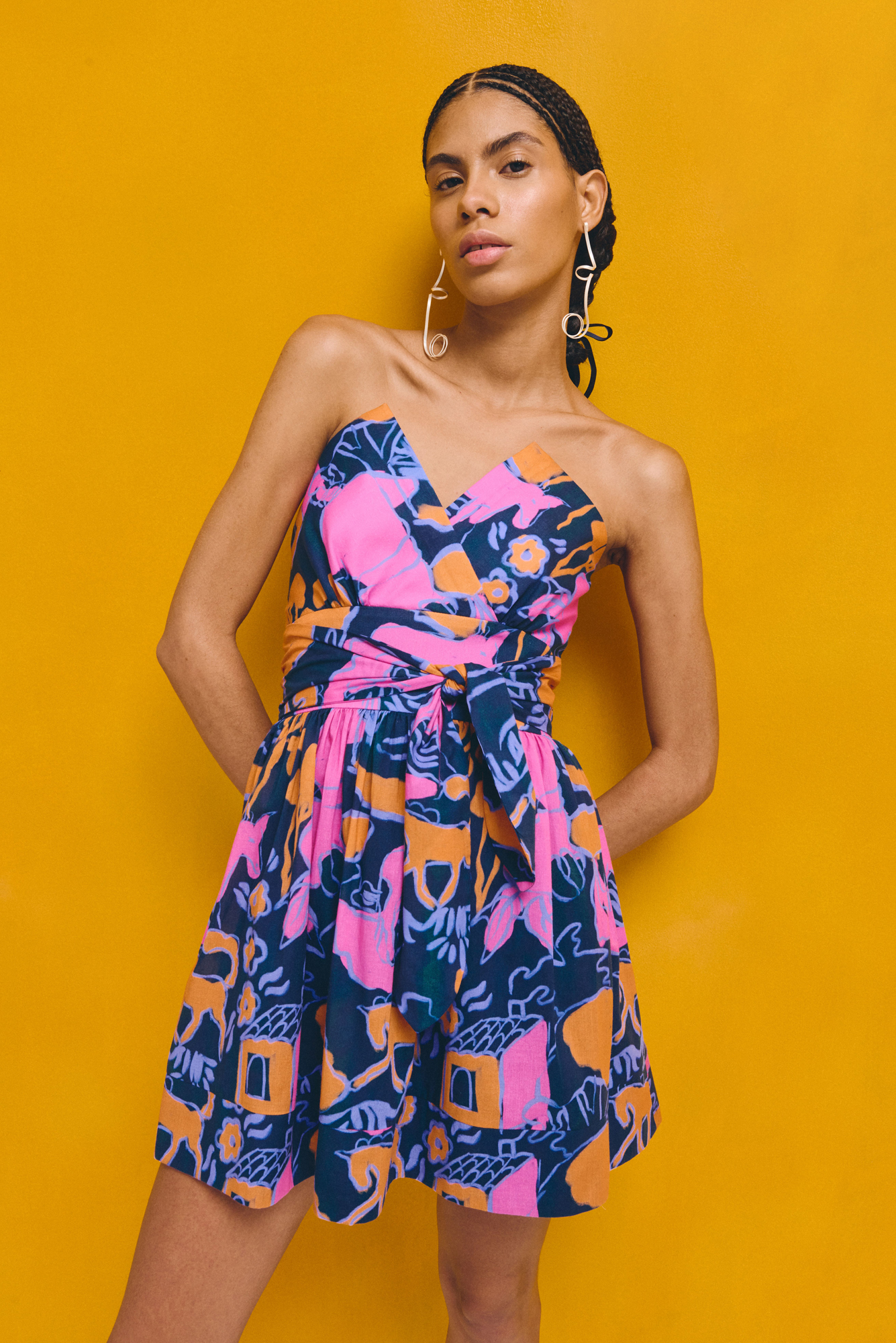 Tequila Dress in Rito Azul Print