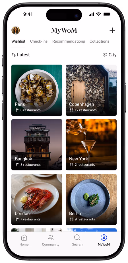 App page with MyWoM.