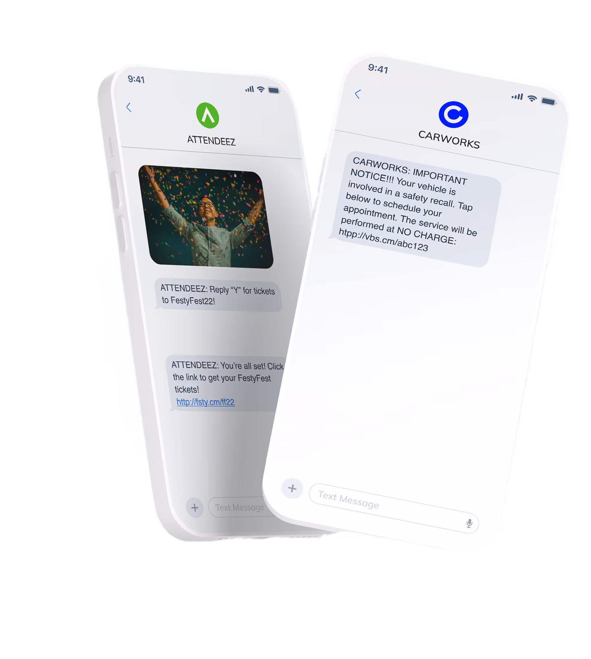 Enterprise text messaging example on cell phones