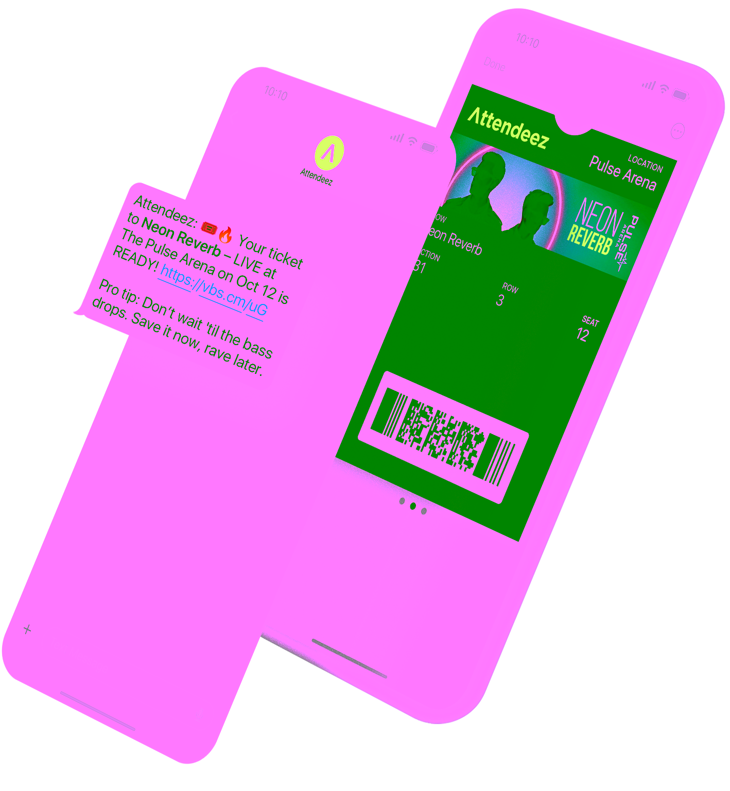 Retail SMS marketing and mobile wallet example on a mobile phone