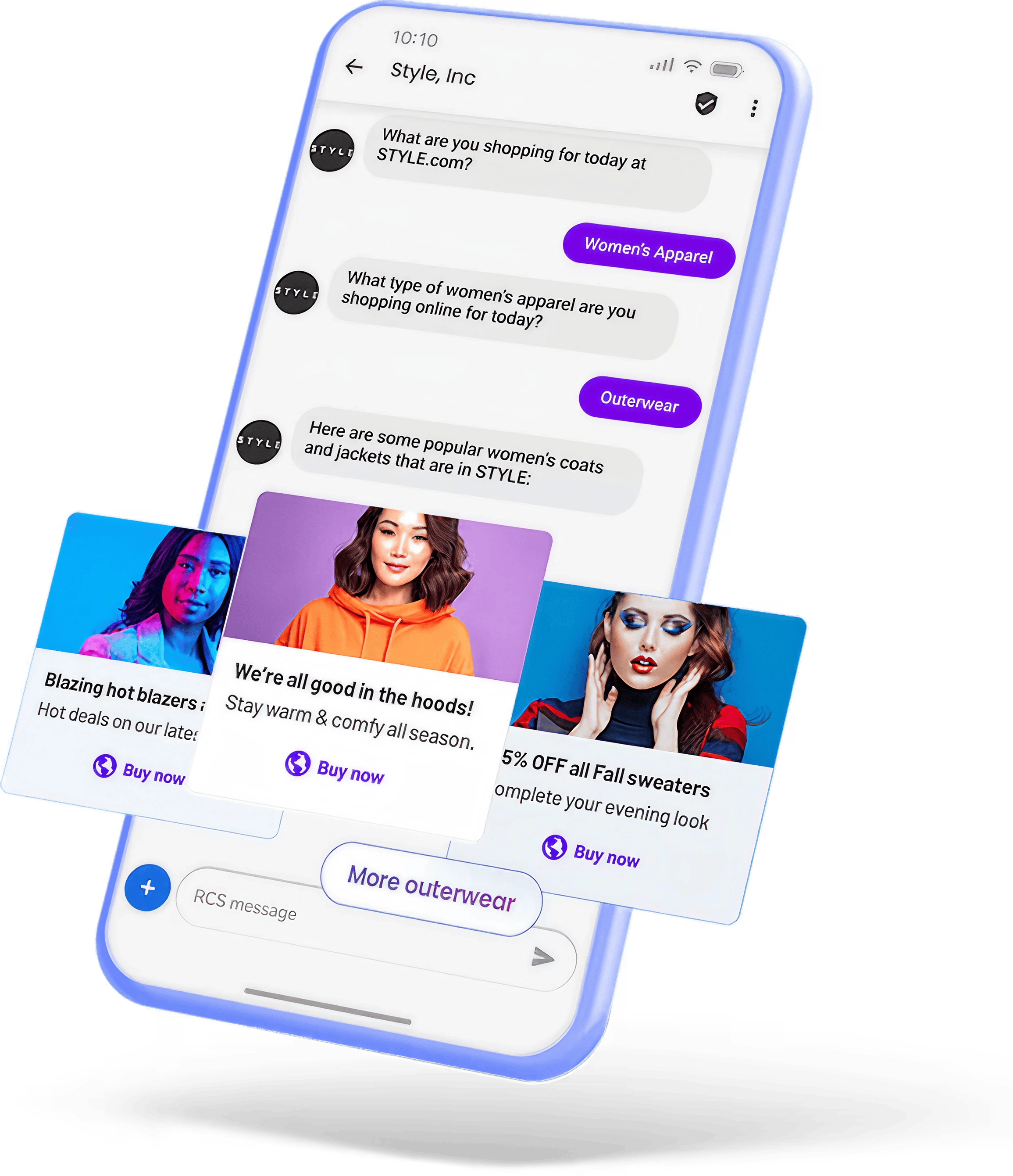 Mobile engagement RCS messaging example