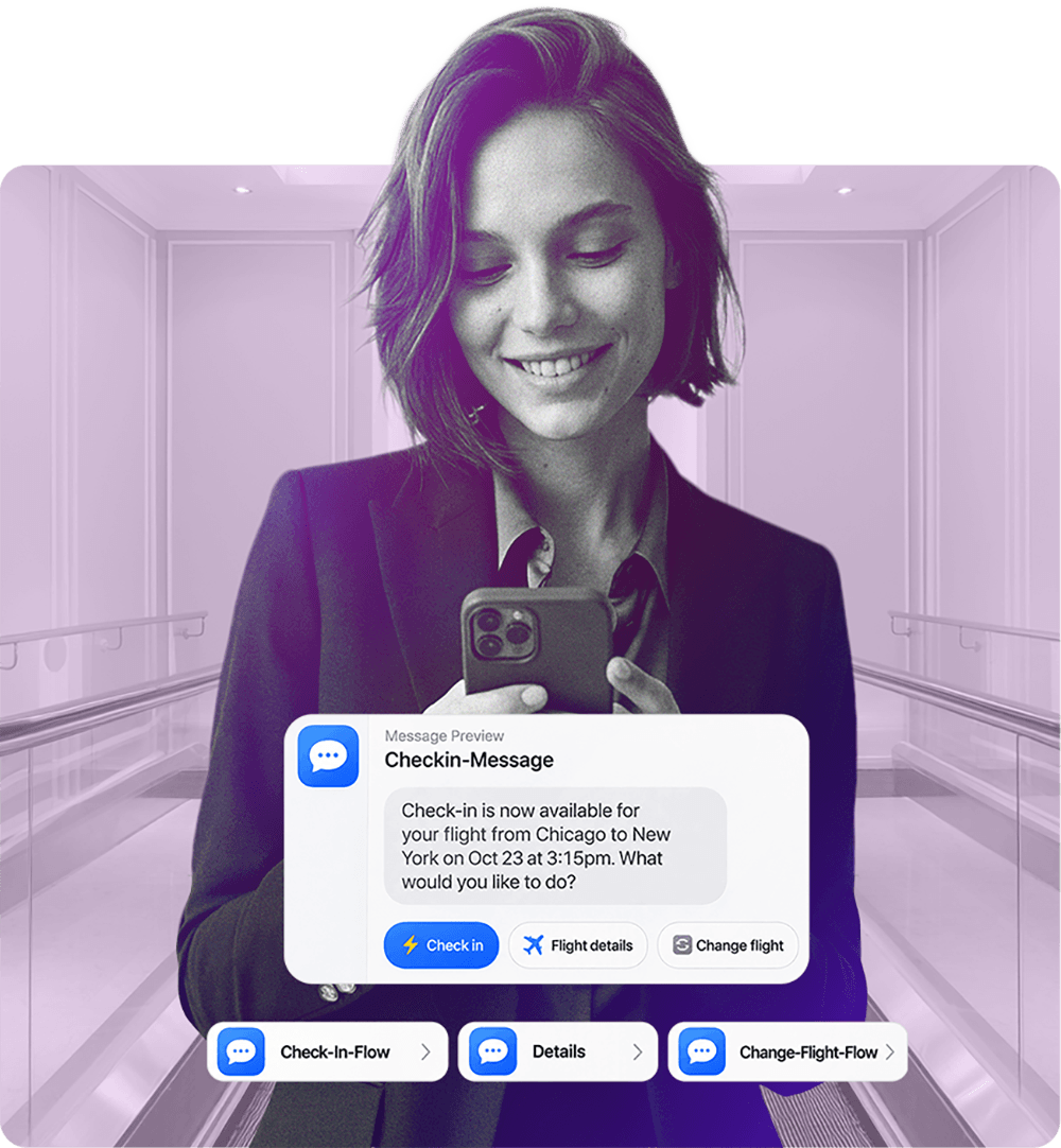 RCS message airline example
