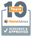 Home Advisor Screened & Approved 10 year badge