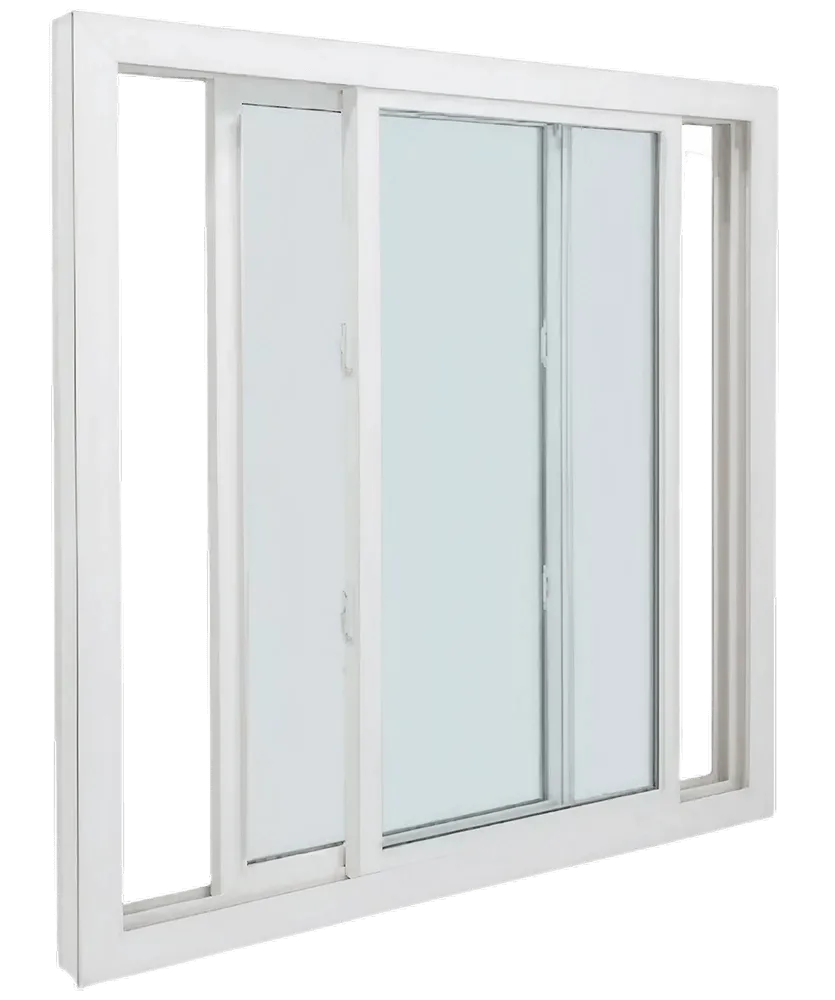 Sliding white window frame