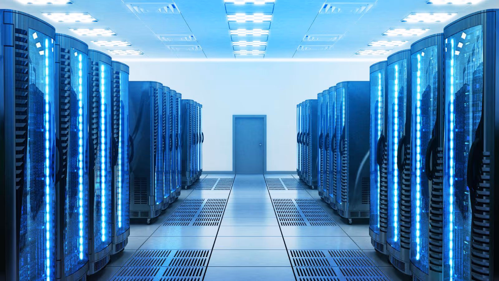 A room with rows of serversAI-generated content may be incorrect.
