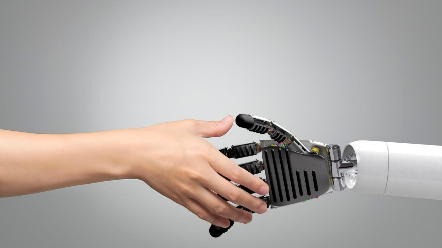 A hand holding a robotAI-generated content may be incorrect.