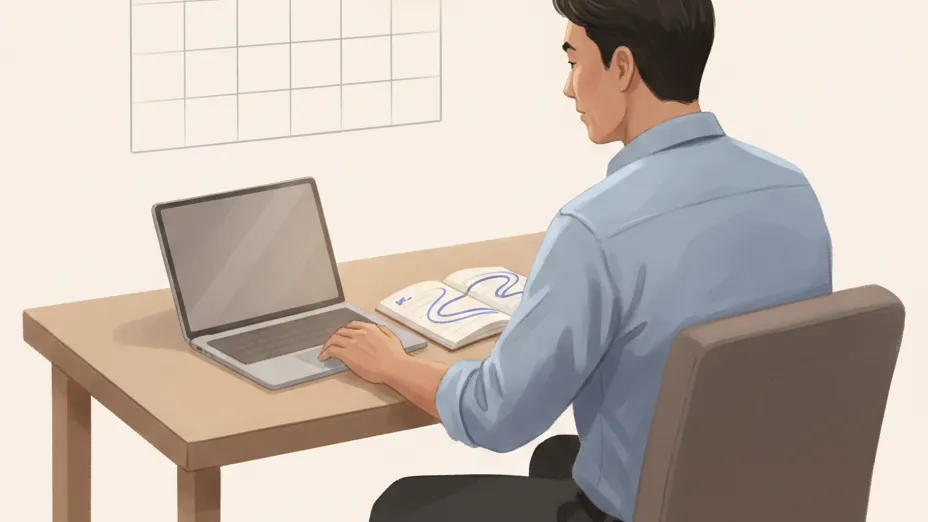 Table with coffee, table, phone, bag and people