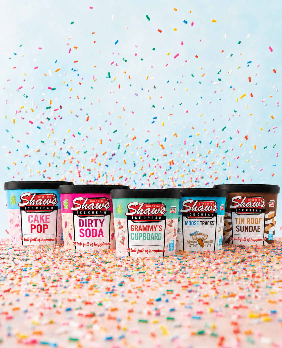 Shaw's Tubs surrounded by sprinkles