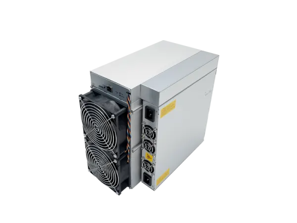Model Antminer S19j Pro (104Th) from Bitmain mining SHA-256 algorithm with a maximum hashrate of 104Th/s for a power consumption of 3068W.