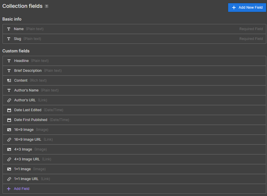 Blog post CMS collection structure for adding structured data