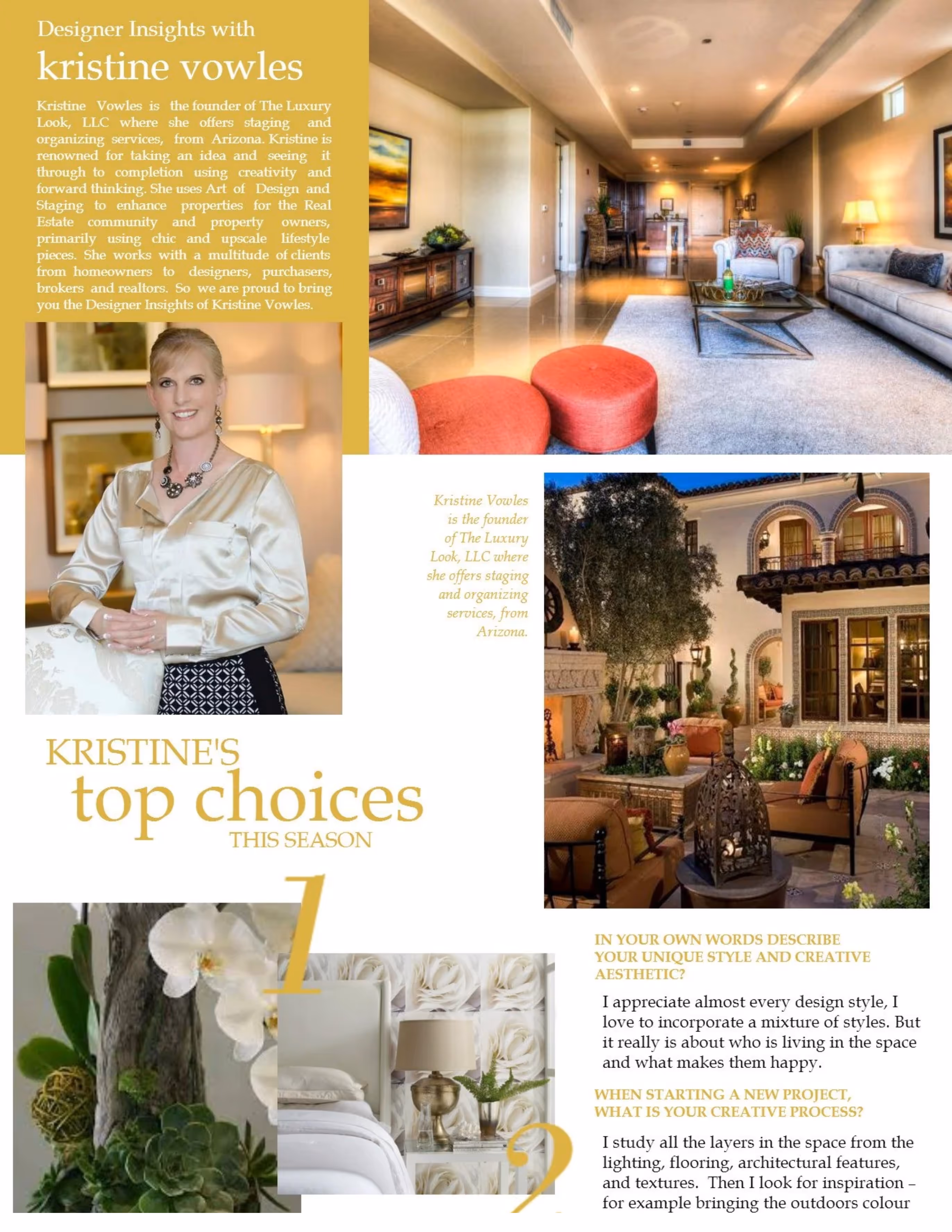 Kristine Vowles and The Luxury Look - Feature in Terrys Fabrics