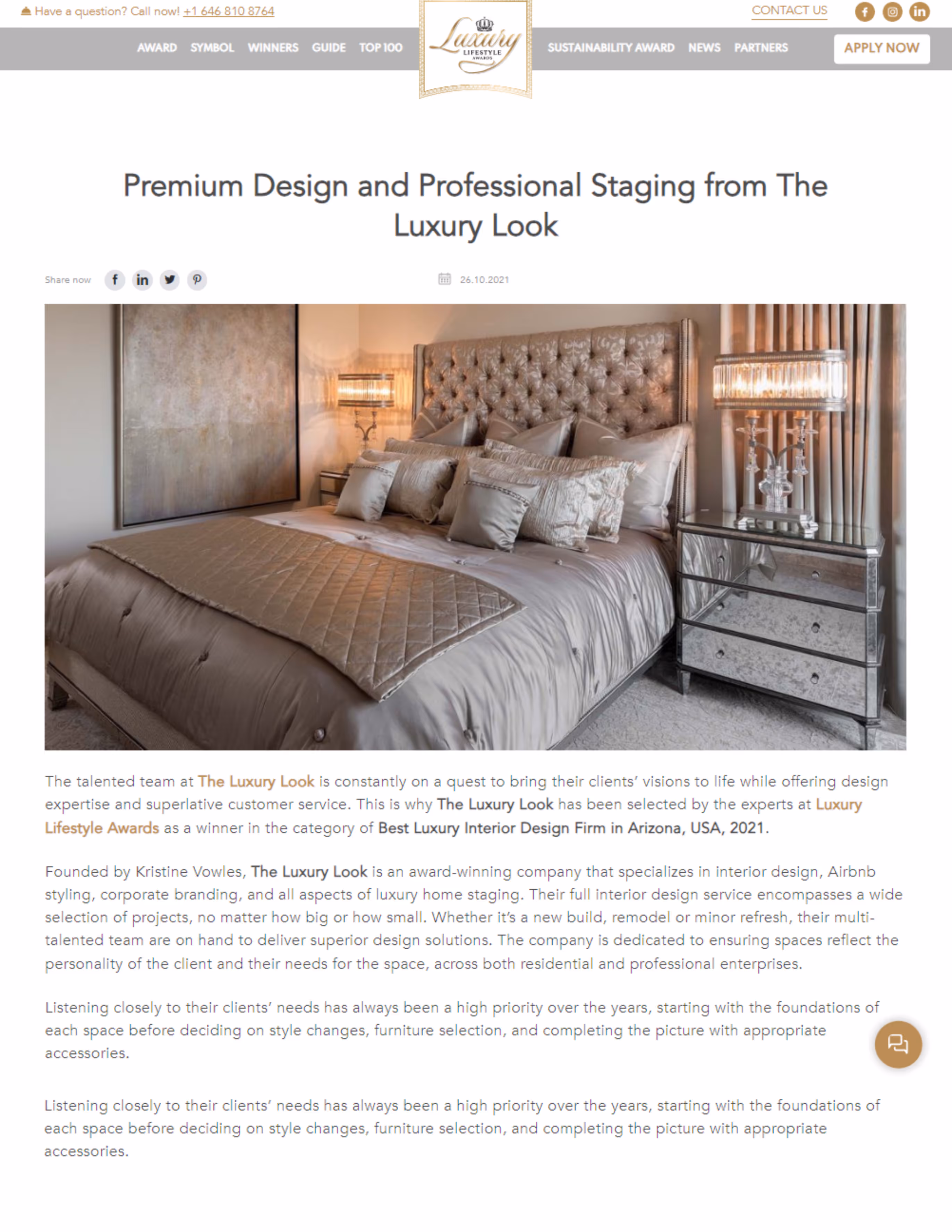 The Luxury Look - Awarded as Best Luxury Interior Design Firm in Arizona