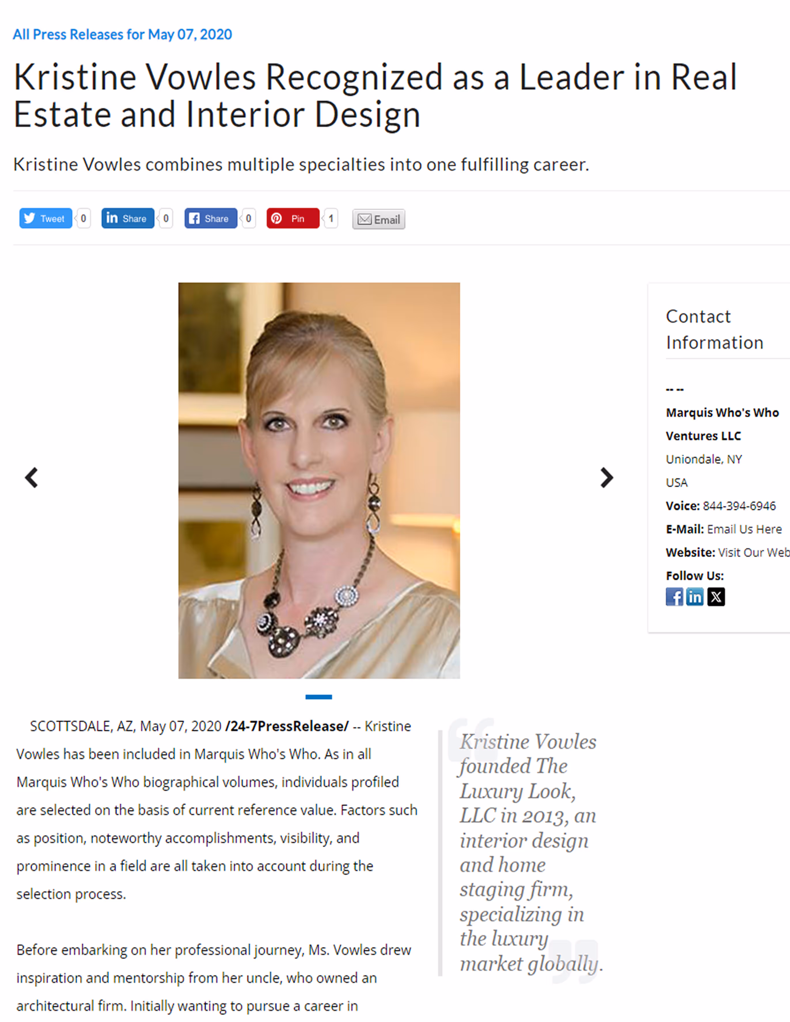 The Luxury Look - Marquis Who's Who Publication