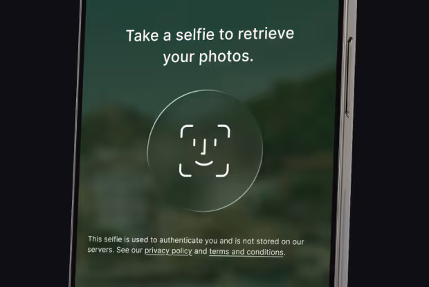 take a selfie to retrieve your photos image