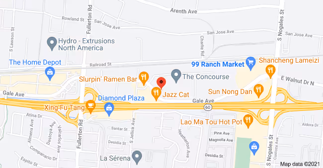 Google Maps view of City of Industry Pain Management Clinic location and full address in City of Industry, CA