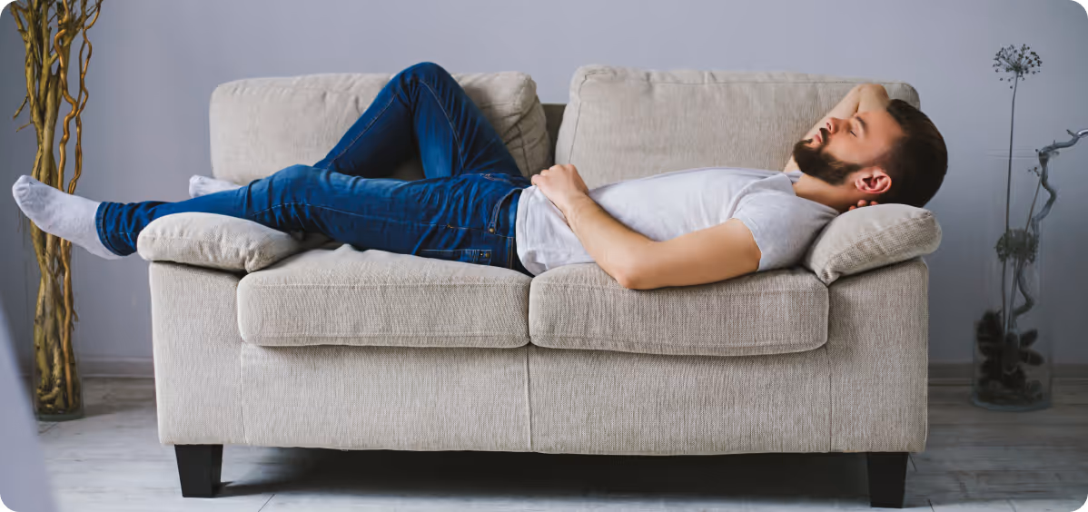 Patient resting at home during the first 48 hours after a pain management procedure
