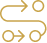 Two yellow arrows forming a loop pointing left and right on a dark background.