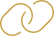 Two gold-colored interlocking chain links on a white background.
