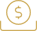 Icon of a dollar sign inside a circle with a horizontal line below it.