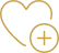 Outlined heart shape with a plus sign inside a circle at the bottom right.