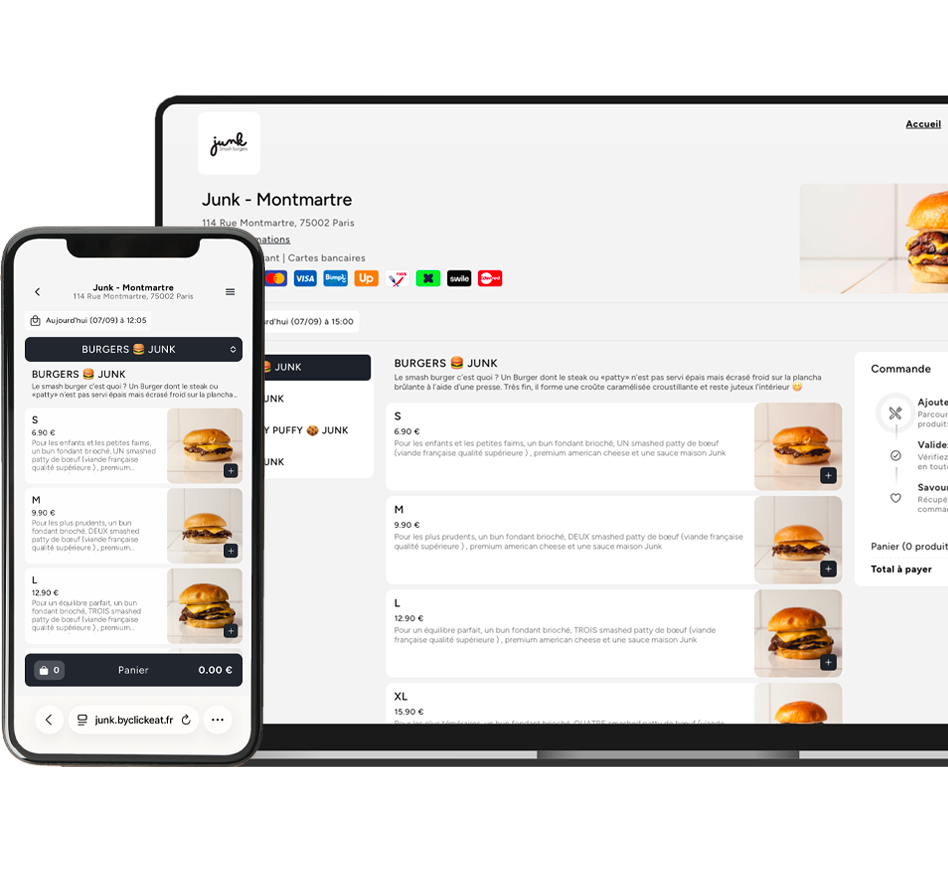 Module de commande en ligne pour restaurant