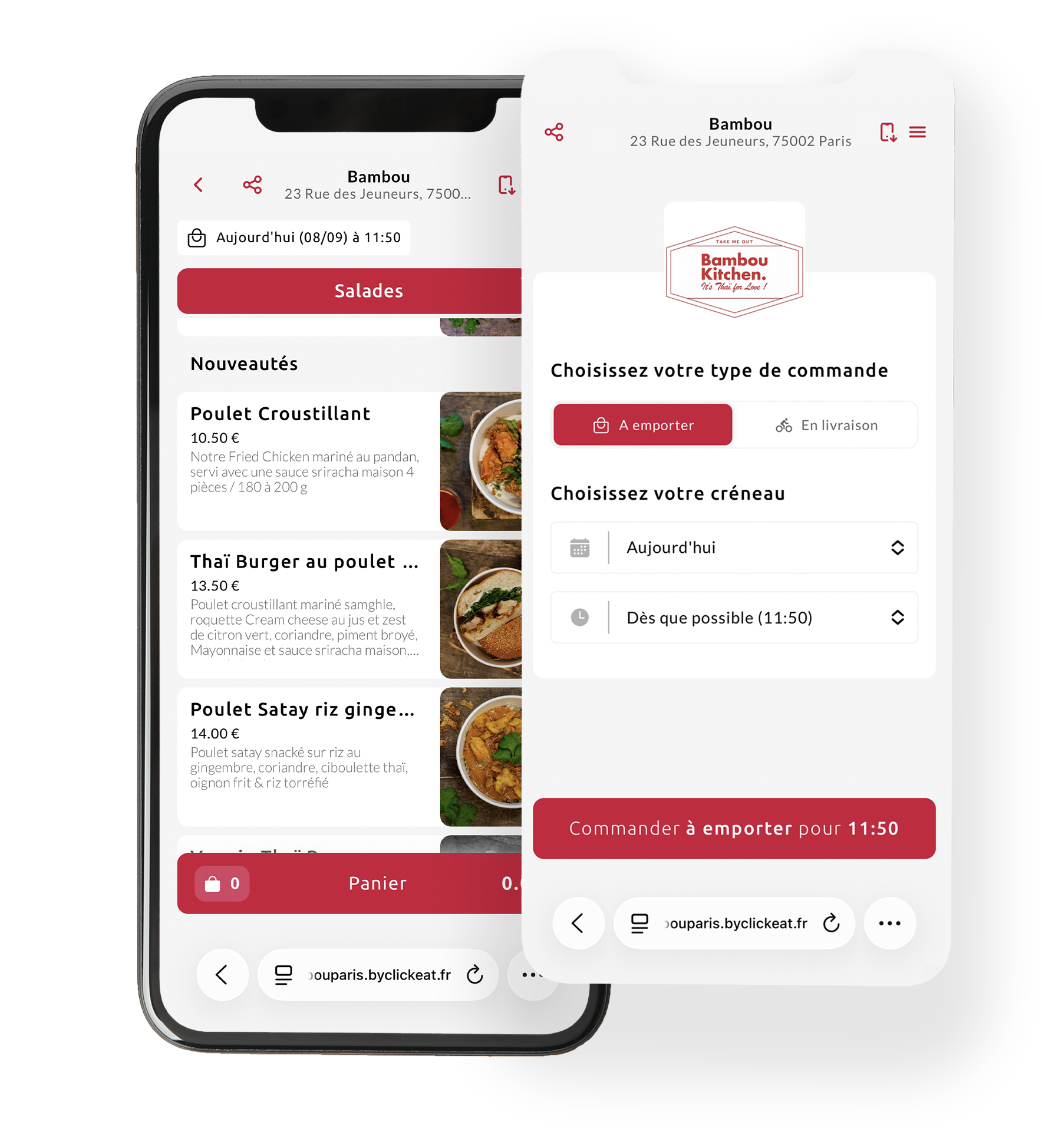 Module de commande en ligne pour restaurant de click and collect et livraison