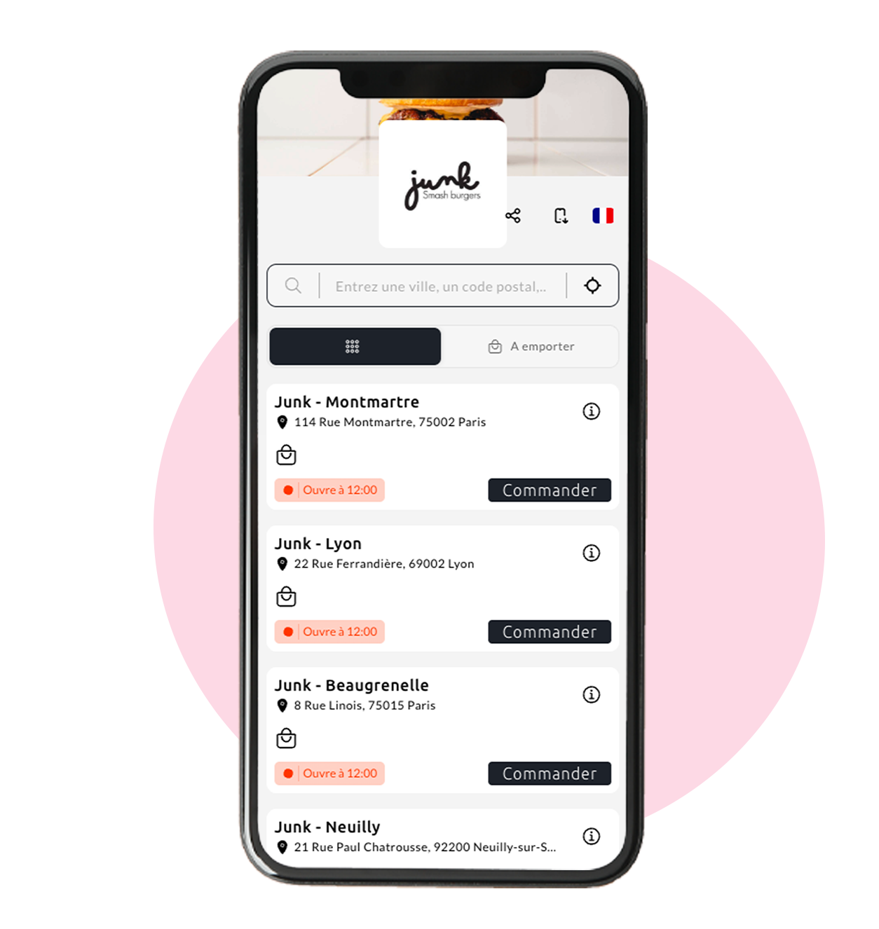 Module de commande en ligne pour restaurant
