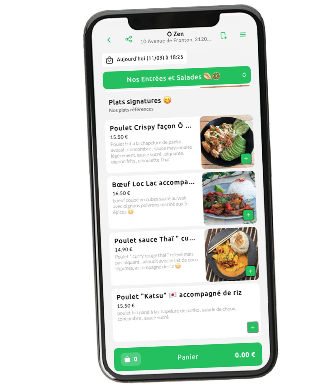 Exemple de module de commande en ligne pour restaurant japonais
