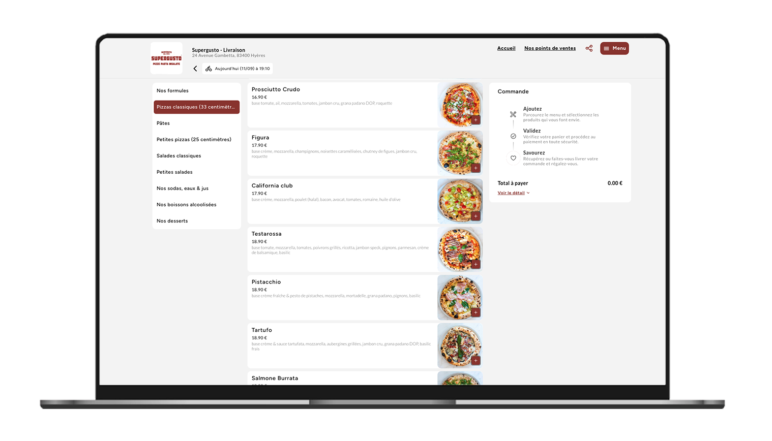 Module de commande en ligne pour chaînes de restaurants