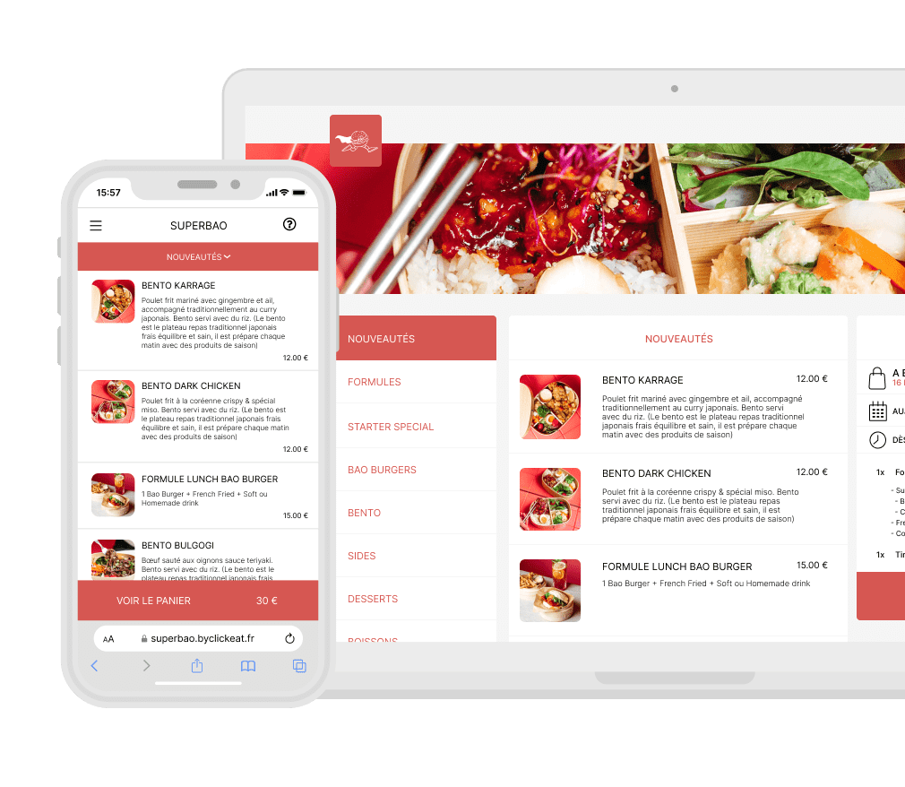 Module de commande en ligne pour restaurant