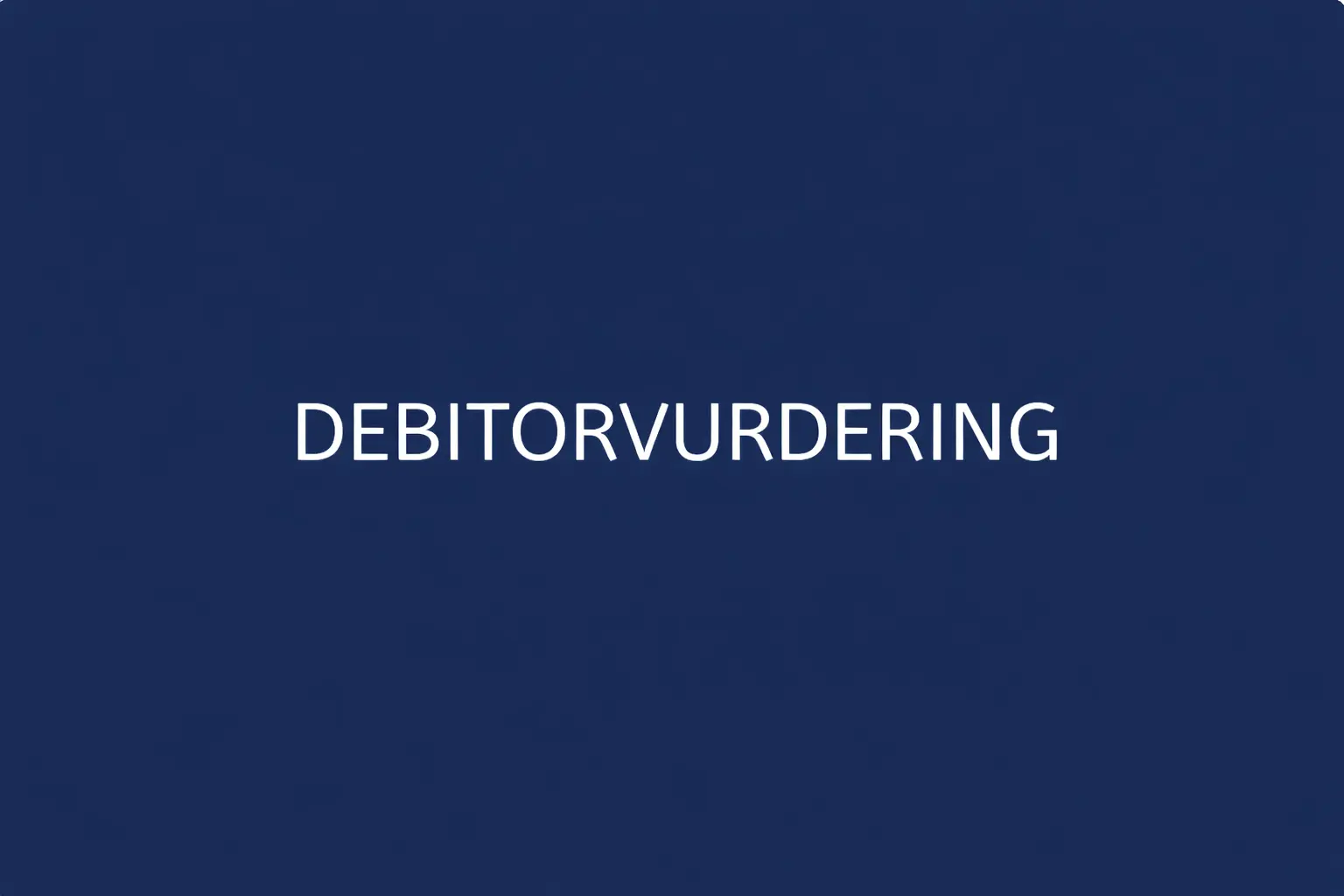 Debitorvurdering