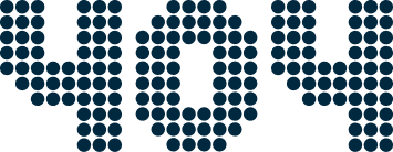 Número "404" formado por puntos en color oscuro sobre fondo claro.