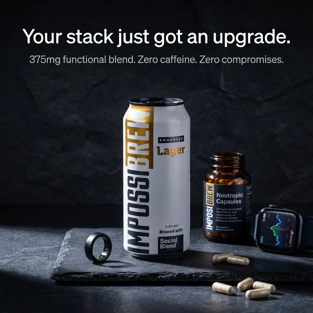 Modern Dose Sleep Aid supplement box, sachet, chewable tablets, and a glass of dark liquid against a pale background.