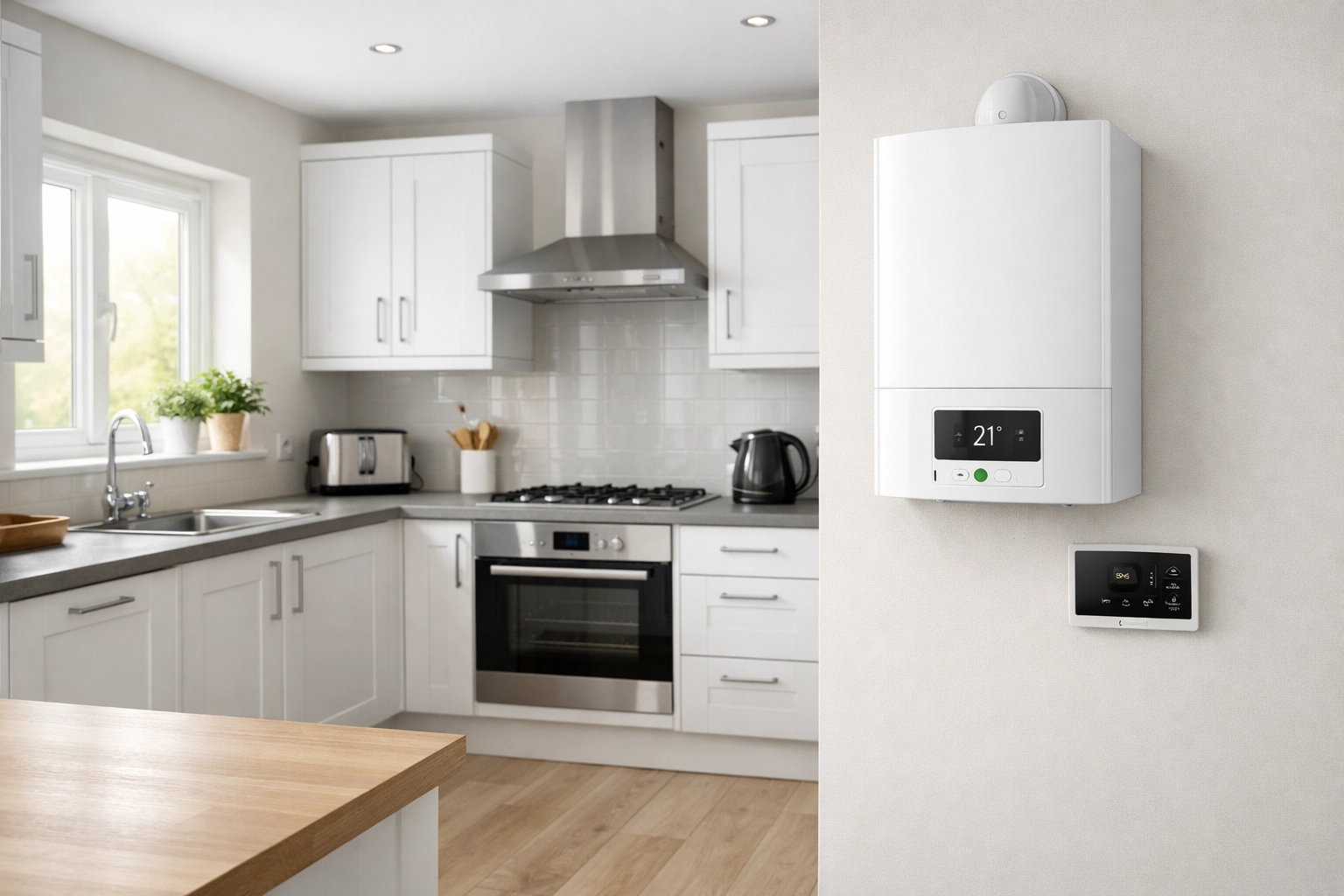 Modern rental property kitchen meeting Decent Homes Standard with heating and ventilation