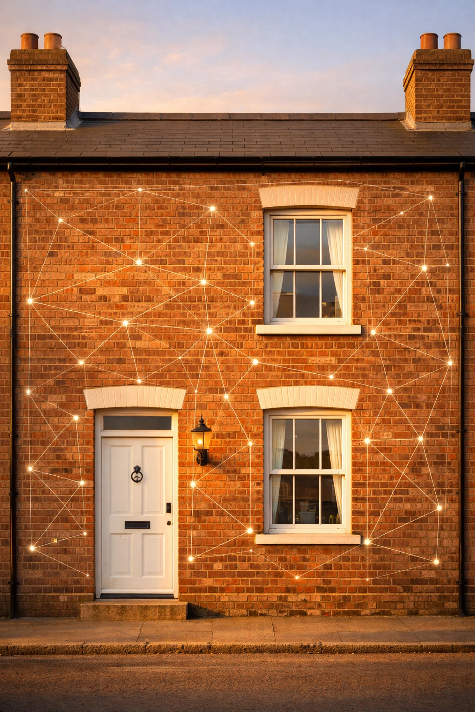 UK rental property with digital registration overlay showing transparency and compliance