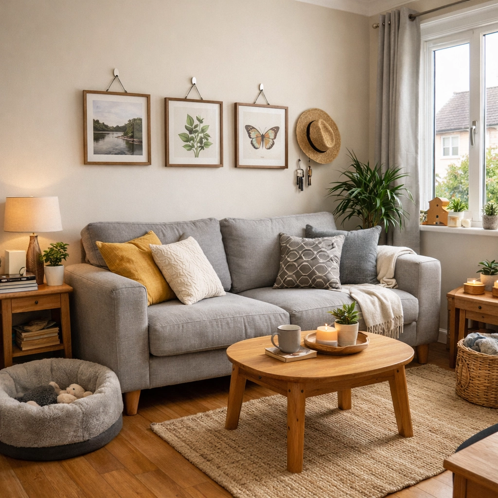 Modern Scottish rental property interior showing tenant personalization and professional property standards