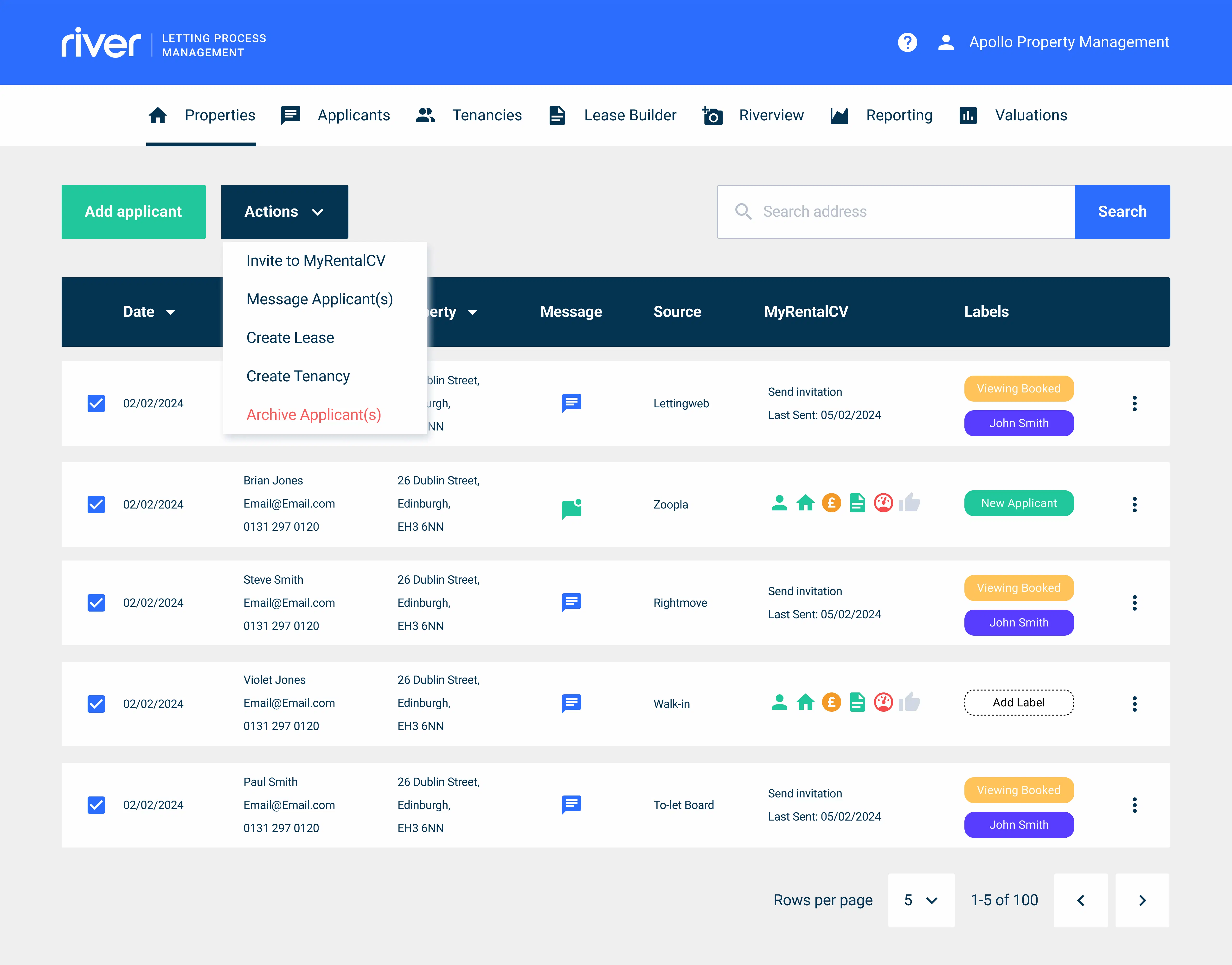 Applicant View