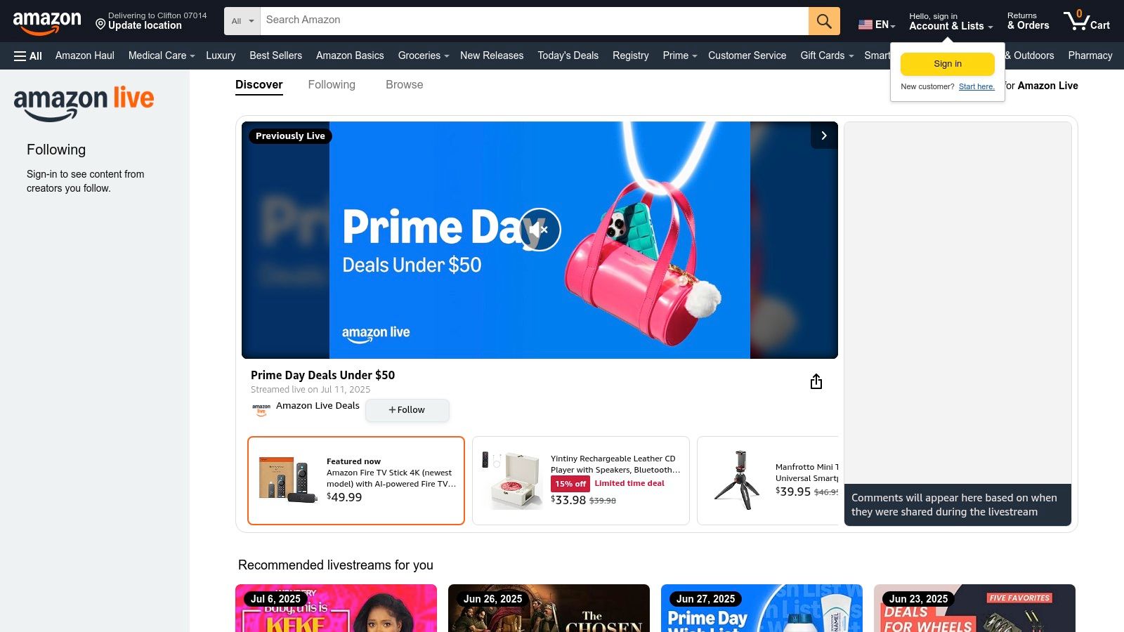 Amazon Live