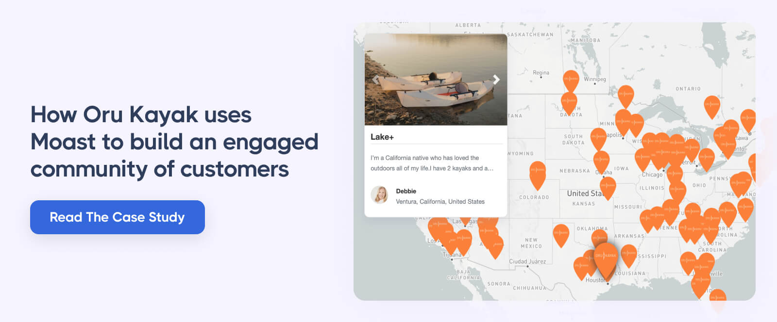 White kayak resting on rocky shore near calm water at sunset