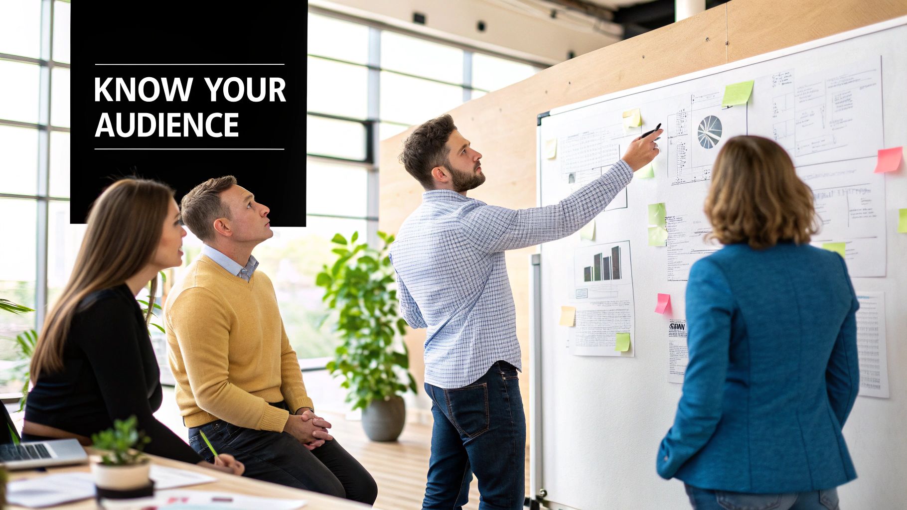 Business team analyzing data and charts during a strategy meeting