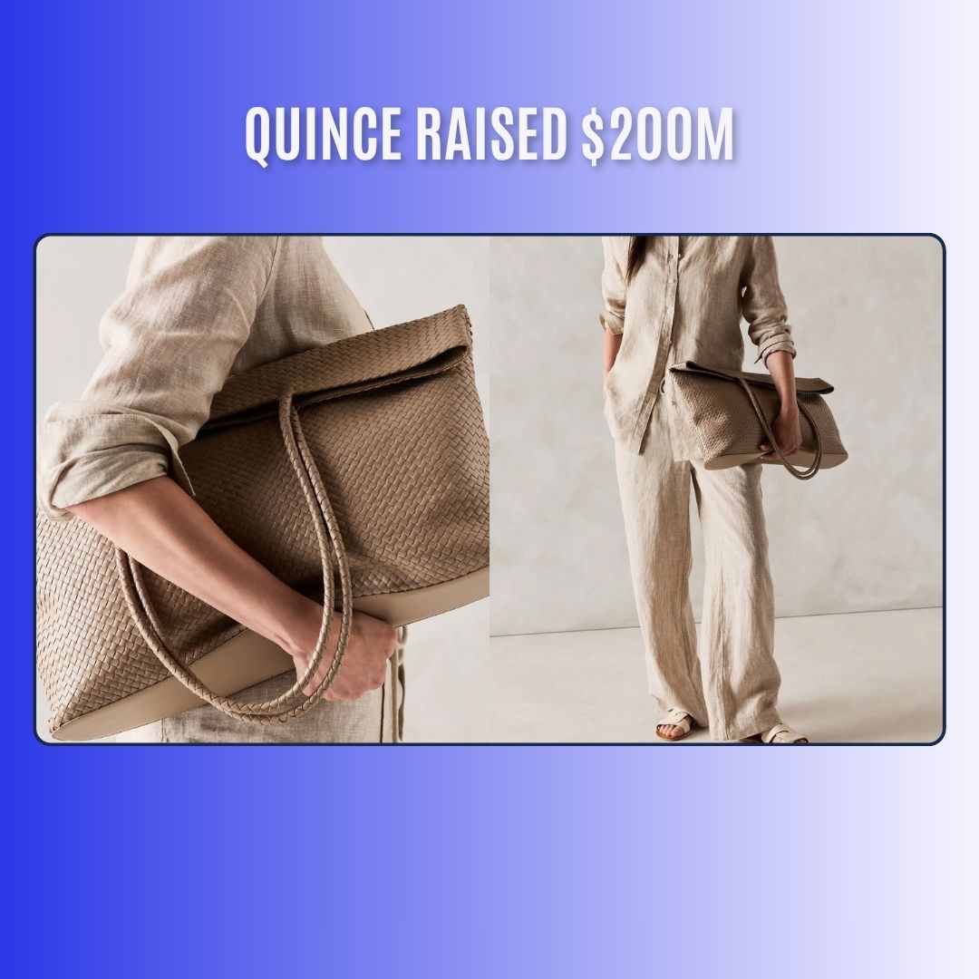 Woven leather handbag carried by person in neutral-toned linen outfit